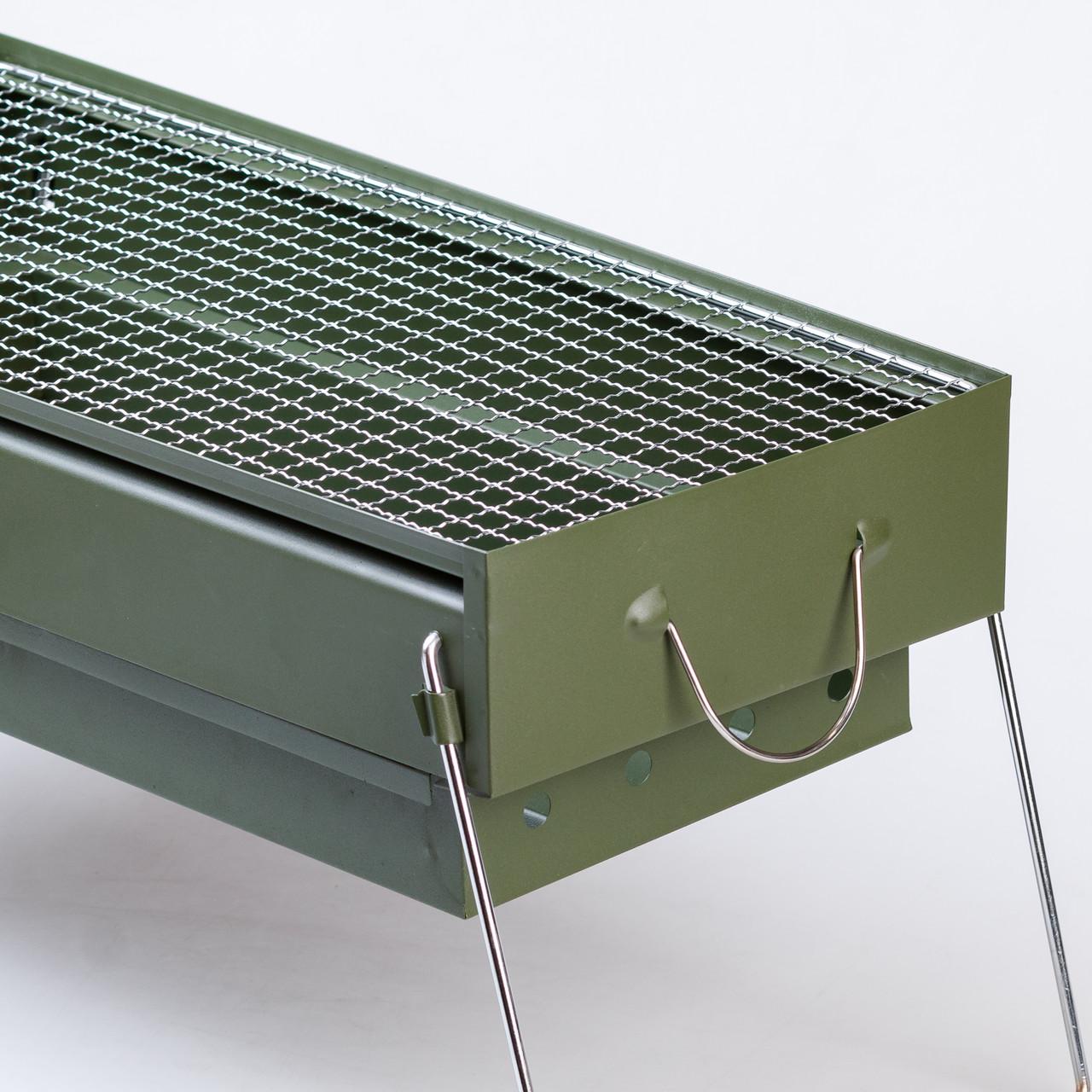 Мангал портативний складаний з решіткою 51,5x23x25 см (4056) - фото 10