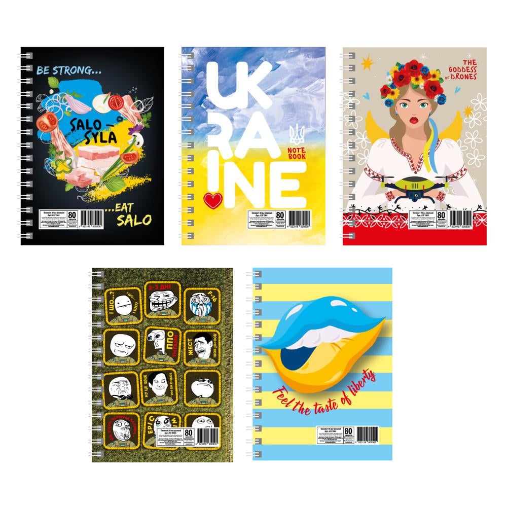 Набор блокнотов патриотический Микс А6 с пружиной сбоку 80 л. (Б-Л6-80)