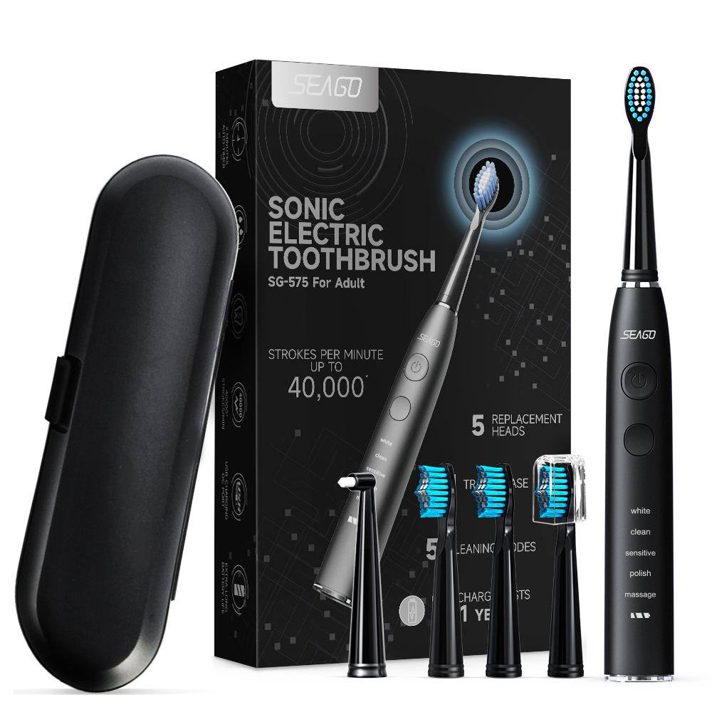 Электрическая зубная щетка Seago Sonic Toothbrush SG575 Black (100003) - фото 1