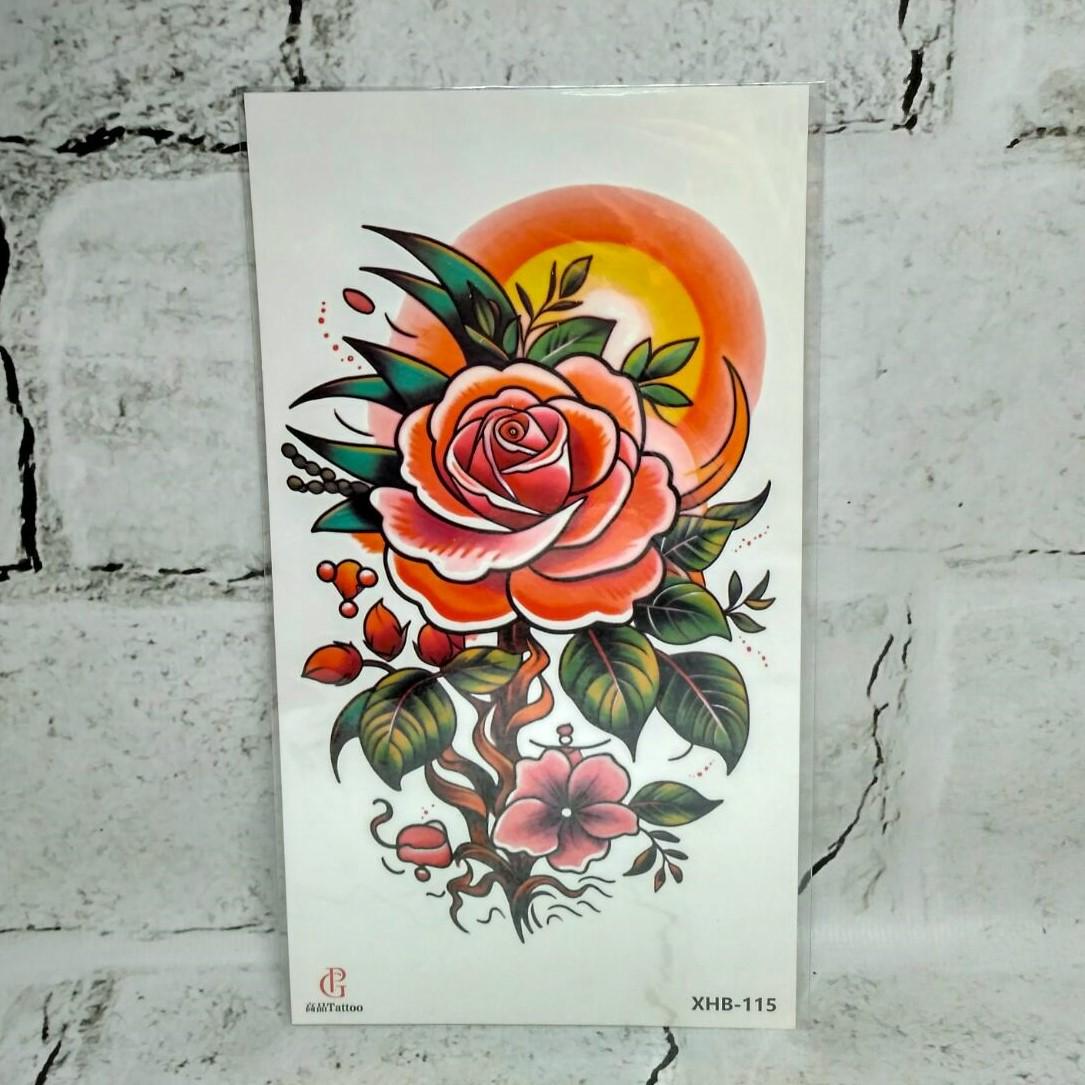 Тату временное Роза лист 11,5x21 см (XHB-115)