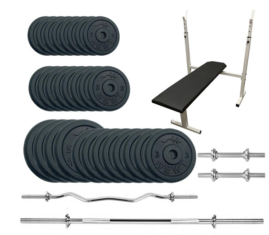 Лава для жиму горизонтальна Newt Gym Set-STHW Home з набором штанг + гантелі 84 кг (8105377)