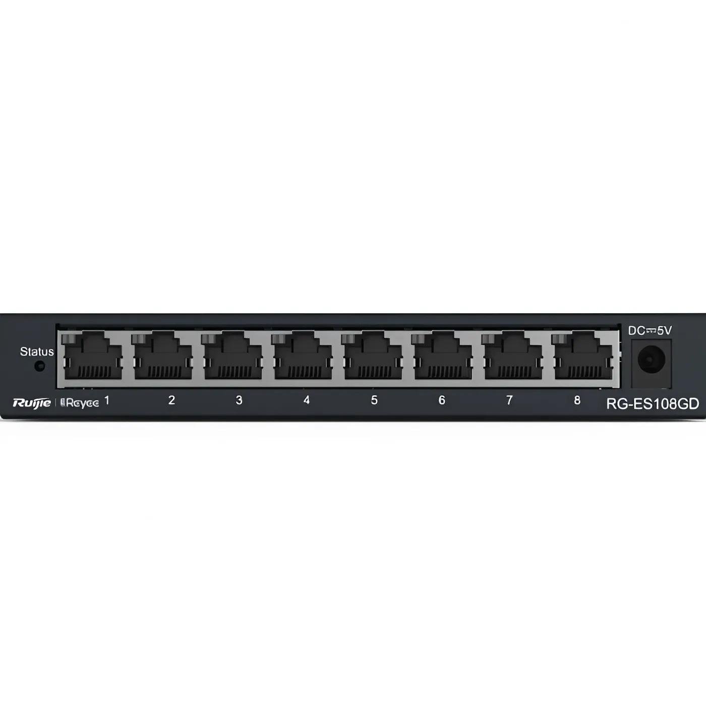 Комутатор некерований Ruijie Reyee RG-ES108GD 8-портовий 16 Гбіт/с Чорний (99-00012831) Комутатор некерований Ruijie Reyee RG-ES108GD 8-портовий 16 Гбіт/с Чорний (99-00012831)