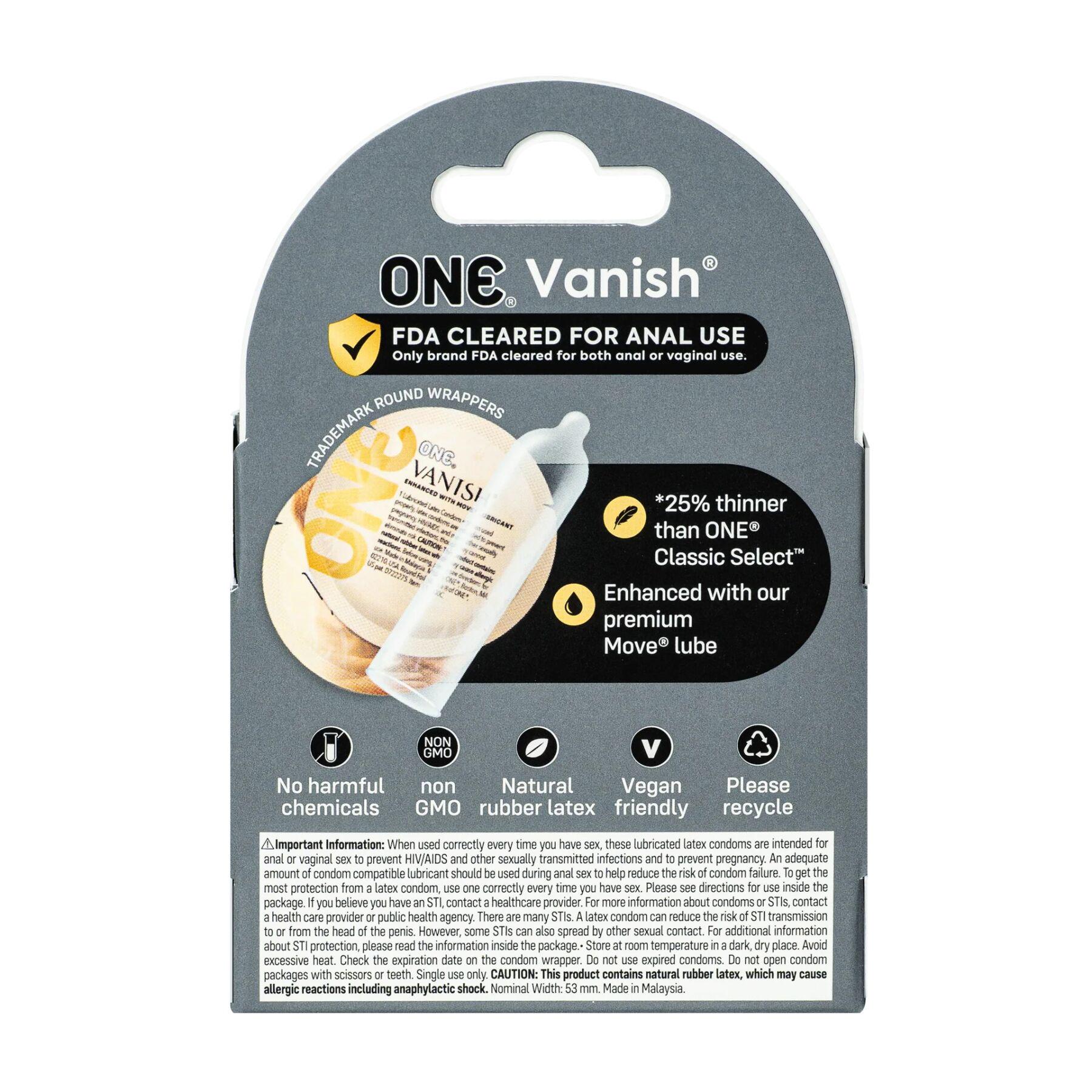 Презервативы ONE Vanish Hyperthin картонная коробка 3 шт. (SX0780) - фото 2