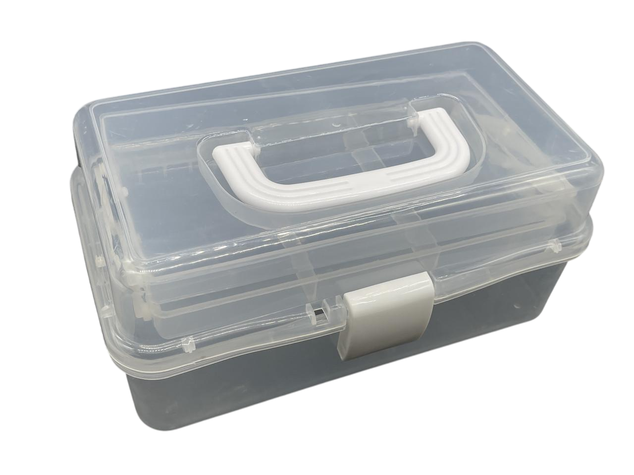 Органайзер со съемными отделениями с крышкой 28х16х13 см Прозрачный (BOX-13)