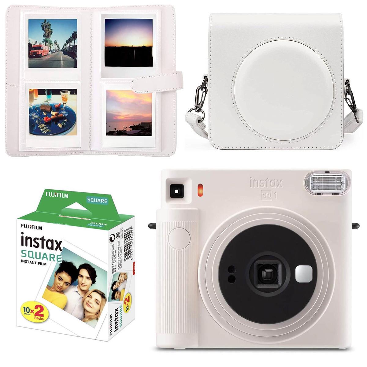 Подарунковий набір Fujifilm Instax Square SQ1 фотопапір 20 шт./чохол/фотоальбом 80 фото Білий