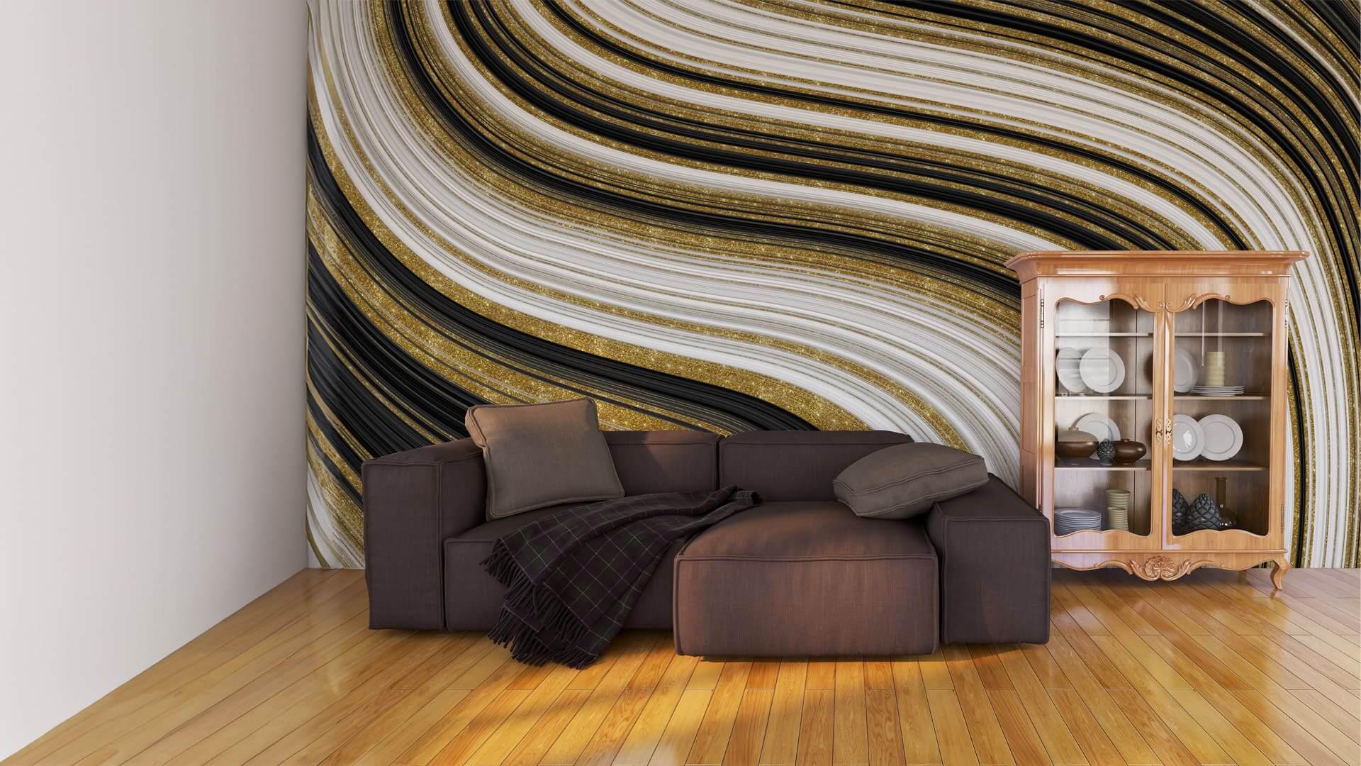 Фотообои флизелиновые Styleo Print-walls Золото в потоке 0704 400х250 см (Pw-0704/4)