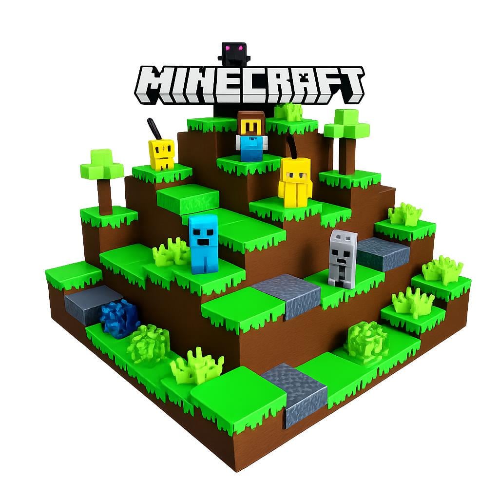 Подставка 3D для хранения всей коллекции фигурок Kinder Joy Minecraft Display Stand для 28 фигурок