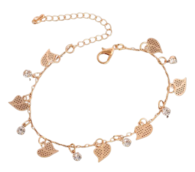 Браслет женский Ключ с камнями на ногу 24,5 см (BA-106)