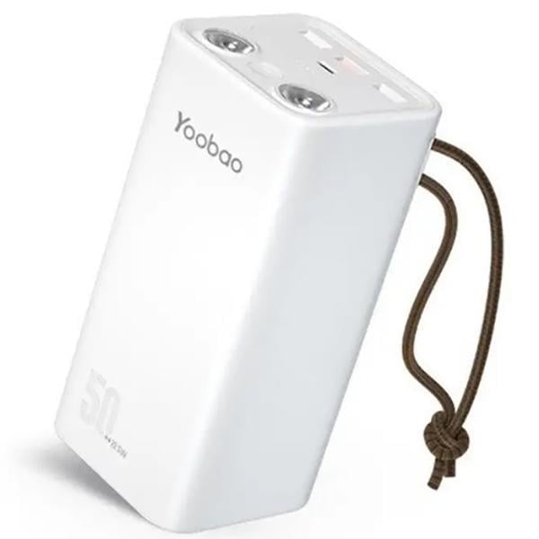 Повербанк Yoobao H5 с быстрой зарядкой 50000 мАч 22.5W , SCP PD+QC, с фонариком Белый (epic2001)