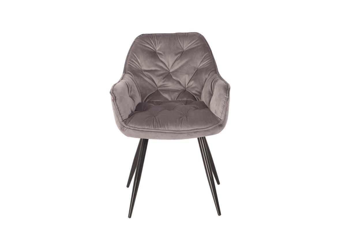 Стул кухонный Intarsio Magic 870х430х450 мм (мягкий для кухни/гостиной/офиса) Металл/Ткань Велюр цвет Черный/Серый (MAGICGR14)