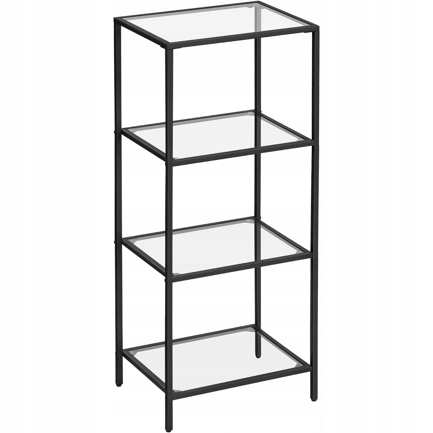 Стелаж багаторівневий Songmics Vasagle зі скляними полицями Black (LGT028B61)