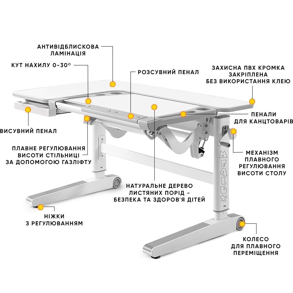Стіл дитячий Mealux Kingwood Multicolor W (BD-820 W/MC) - фото 3
