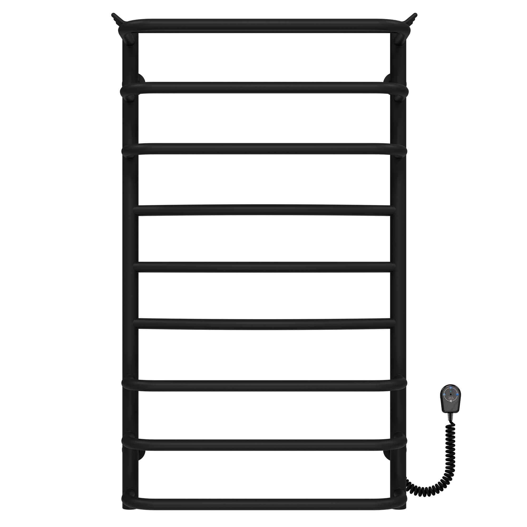 Полотенцесушитель электрический Deffi Юность П9 EF16 нержавеющая сталь 500х900 мм Черный (C.YU.90.50.9.EBR5)