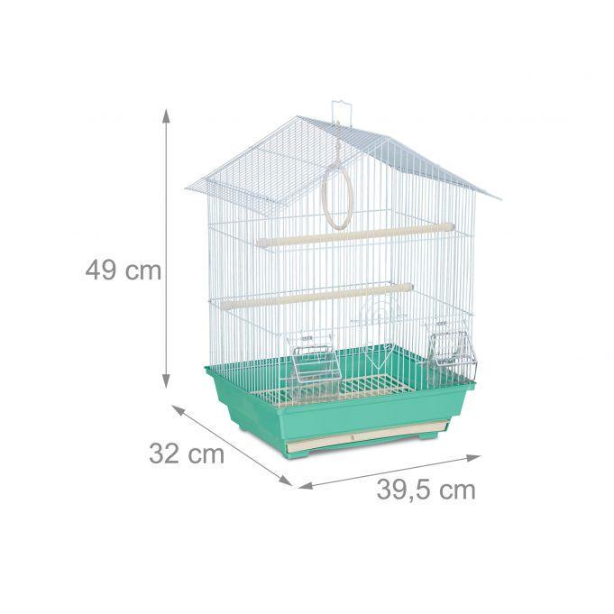 Клетка для домашних птиц Relaxdays с качелями и насестами легкая очистка 49x39,5x32 см - фото 4