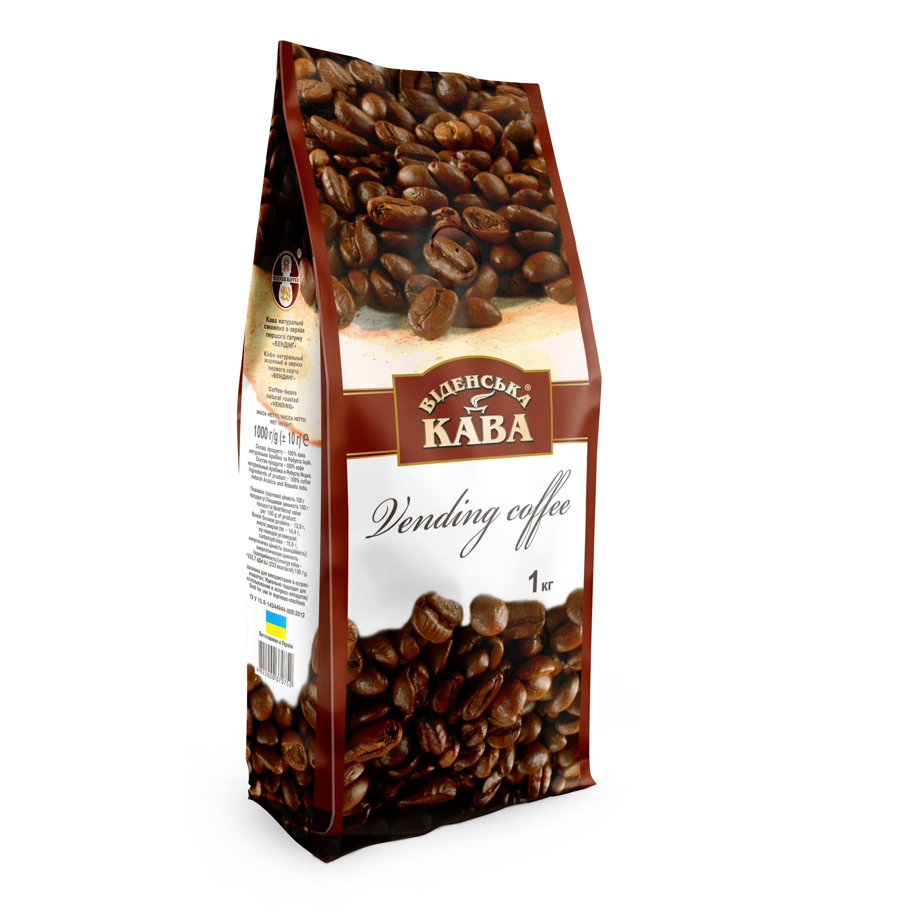 Кофе в зернах Віденська Кава эспрессо смесь Espresso Vending 1 кг