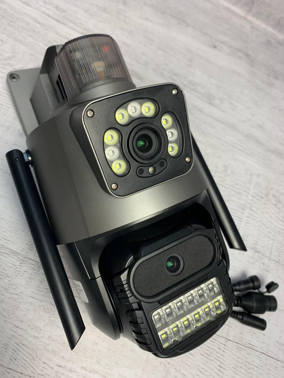 Камера відеоспостереження вулична охоронна WIFI 6MP Dual Lens поворотна із сиреною (234568441)