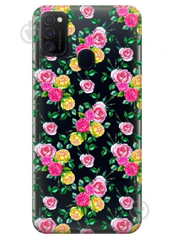 Прозрачный силиконовый чехол iSwag для Samsung Galaxy M21 с рисунком - Розы (M1723) Прозрачный силиконовый чехол iSwag для Samsung Galaxy M21 с рисунком - Розы (M1723)