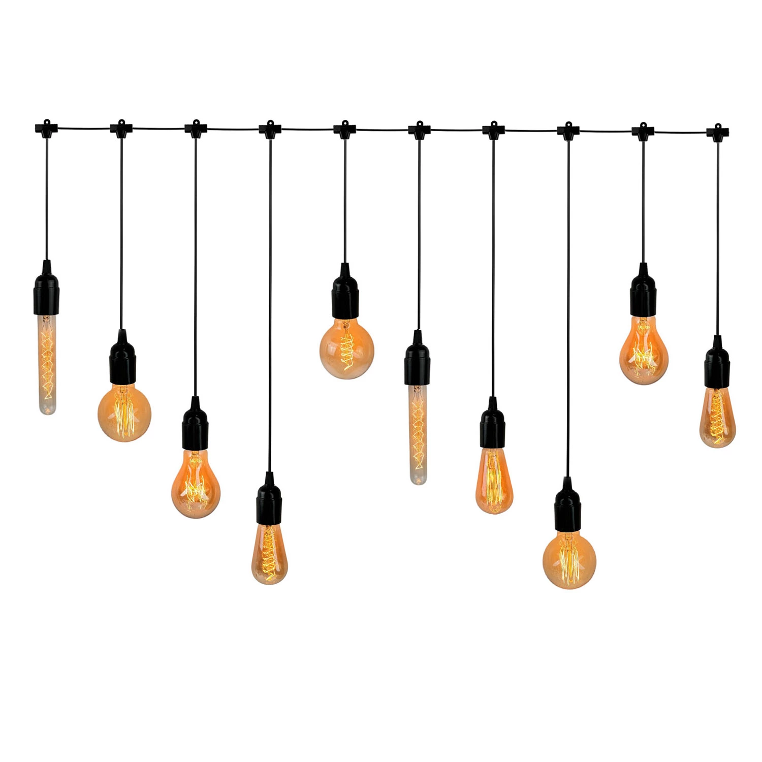 Гирлянда-ретро сосулька 10 патронов без ламп 4 м Черный (6807) - фото 1