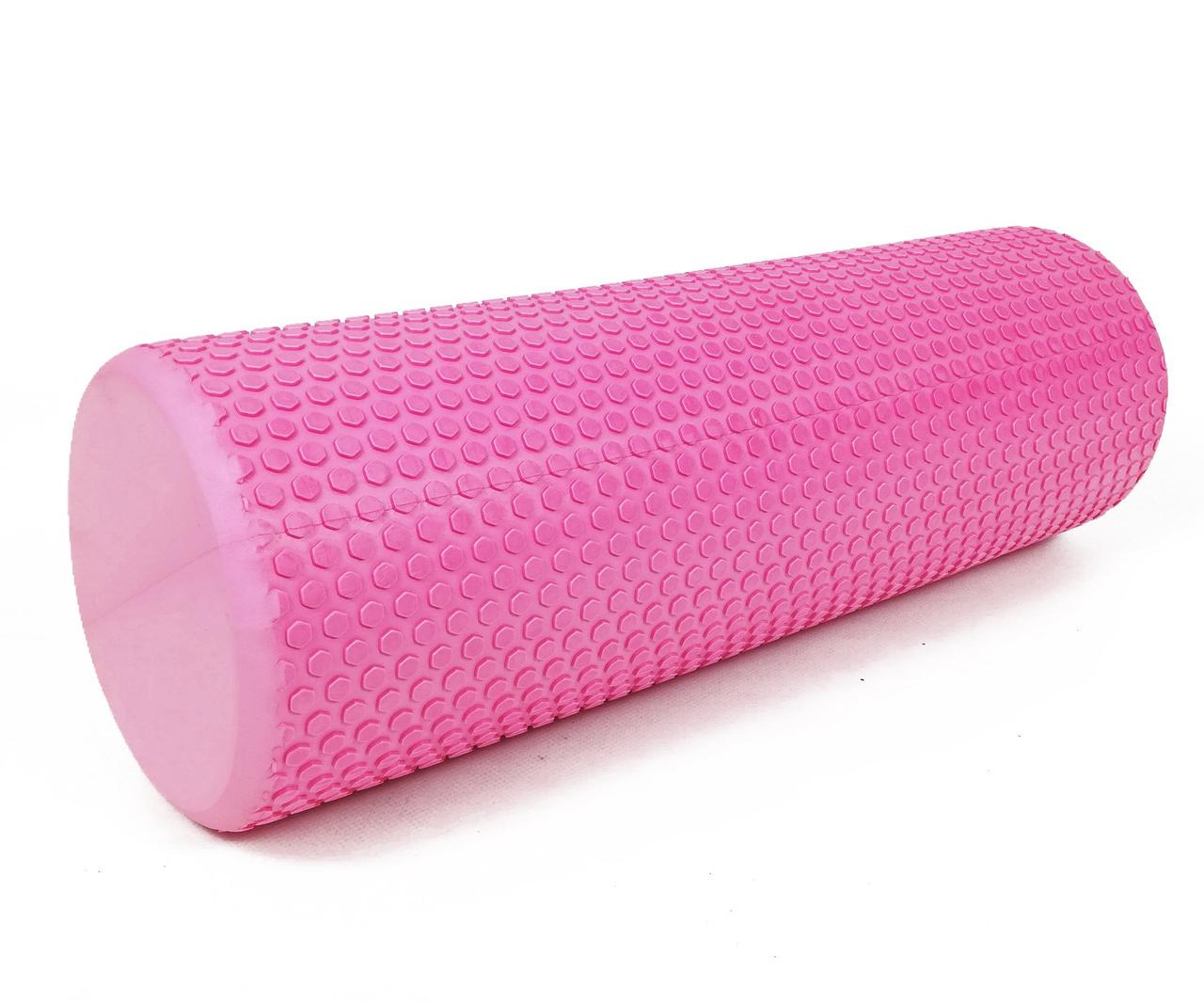 Ролер масажний EasyFit Foam Roller 45 см Рожевий - фото 1