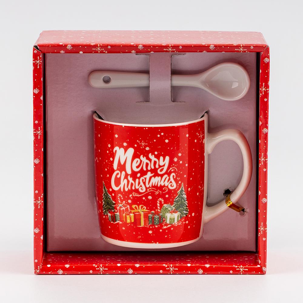 Чашка з ложечкою Різдвяні подарунки 200 мл (9250-014) - фото 3 Чашка з ложечкою Різдвяні подарунки 200 мл (9250-014) - фото 3
