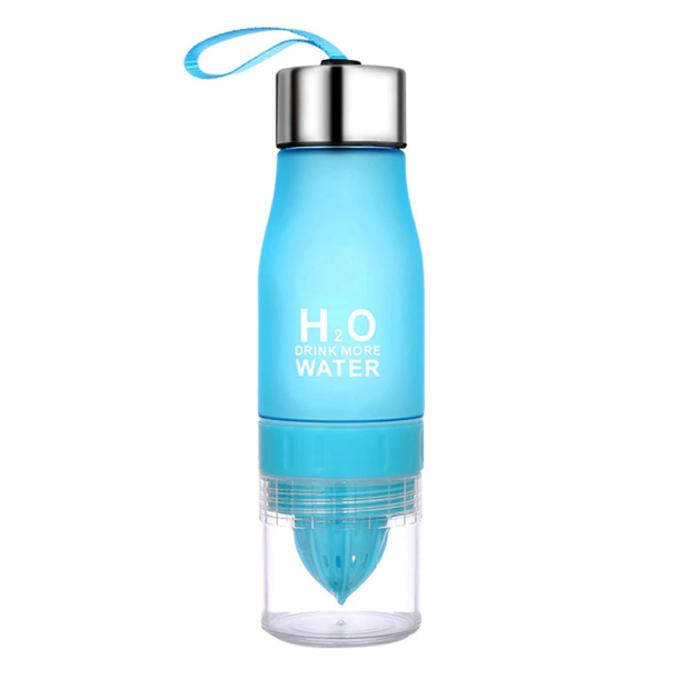 Пляшка для води H2O Lemon Cup з соковижималкою 650 мл Блакитний Пляшка для води H2O Lemon Cup з соковижималкою 650 мл Блакитний
