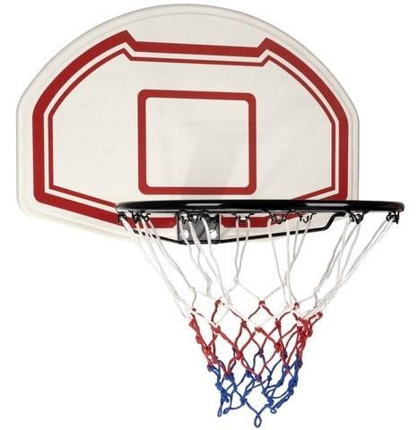Кольцо со щитом баскетбольное с креплениями на стену/дверь Белый/Красный/Синий