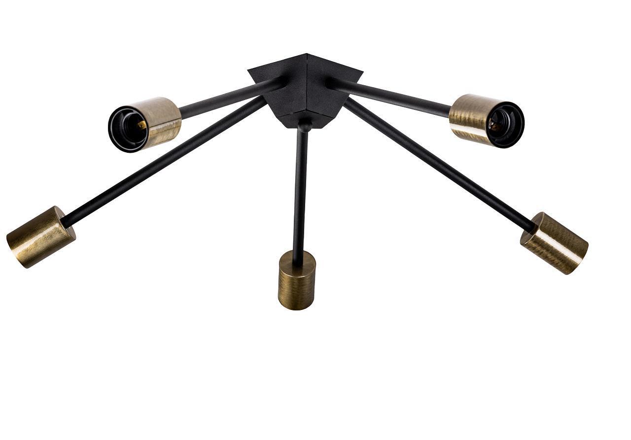 Светильник потолочный Attic K-5 C320  5хЕ27 Black/BrushGold (1851430)