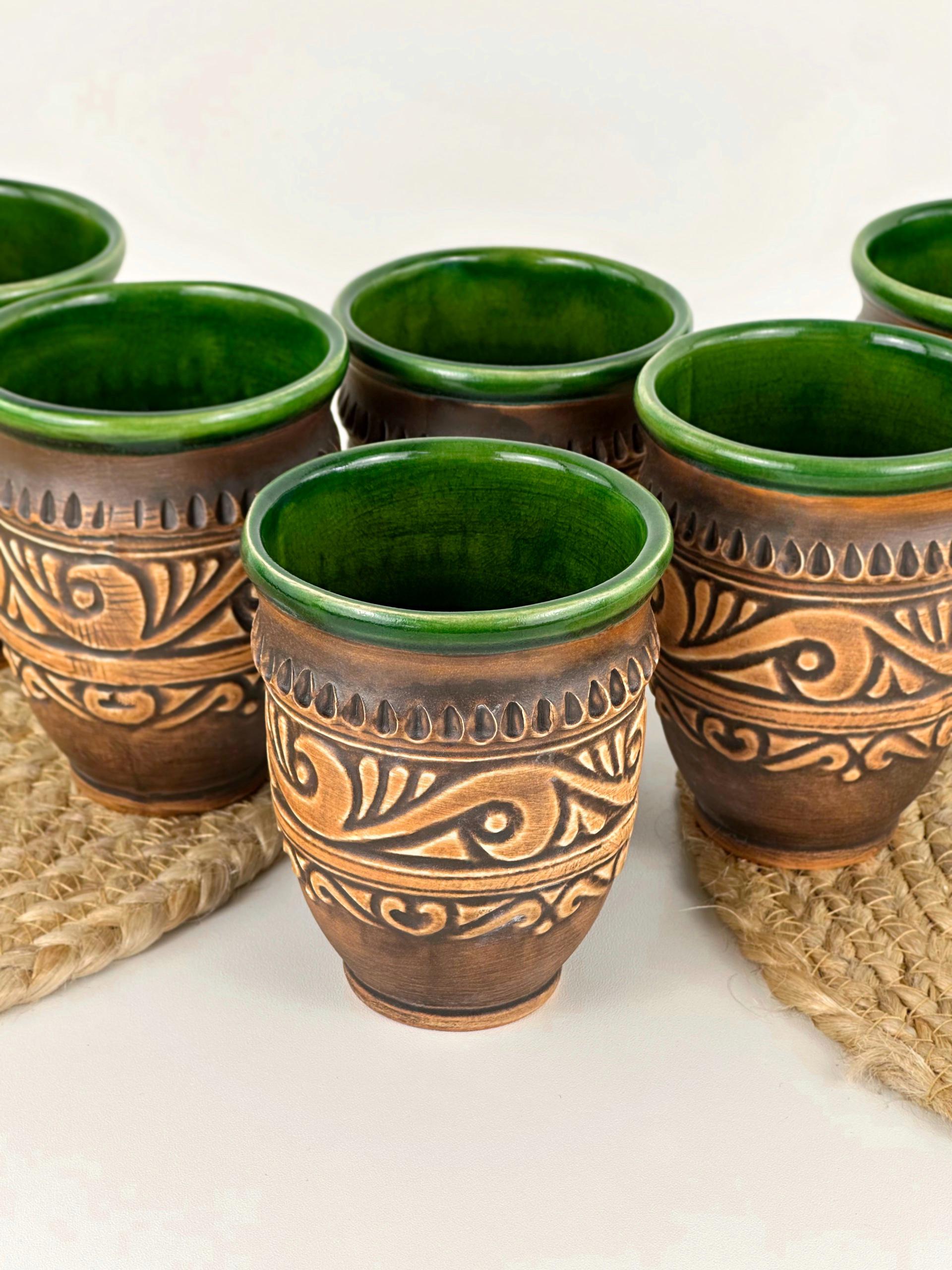 Набор глиняных стаканов Гражда 0,3 л х 6 шт. Коричневый (17019-21) - фото 5 Набор глиняных стаканов Гражда 0,3 л х 6 шт. Коричневый (17019-21) - фото 5