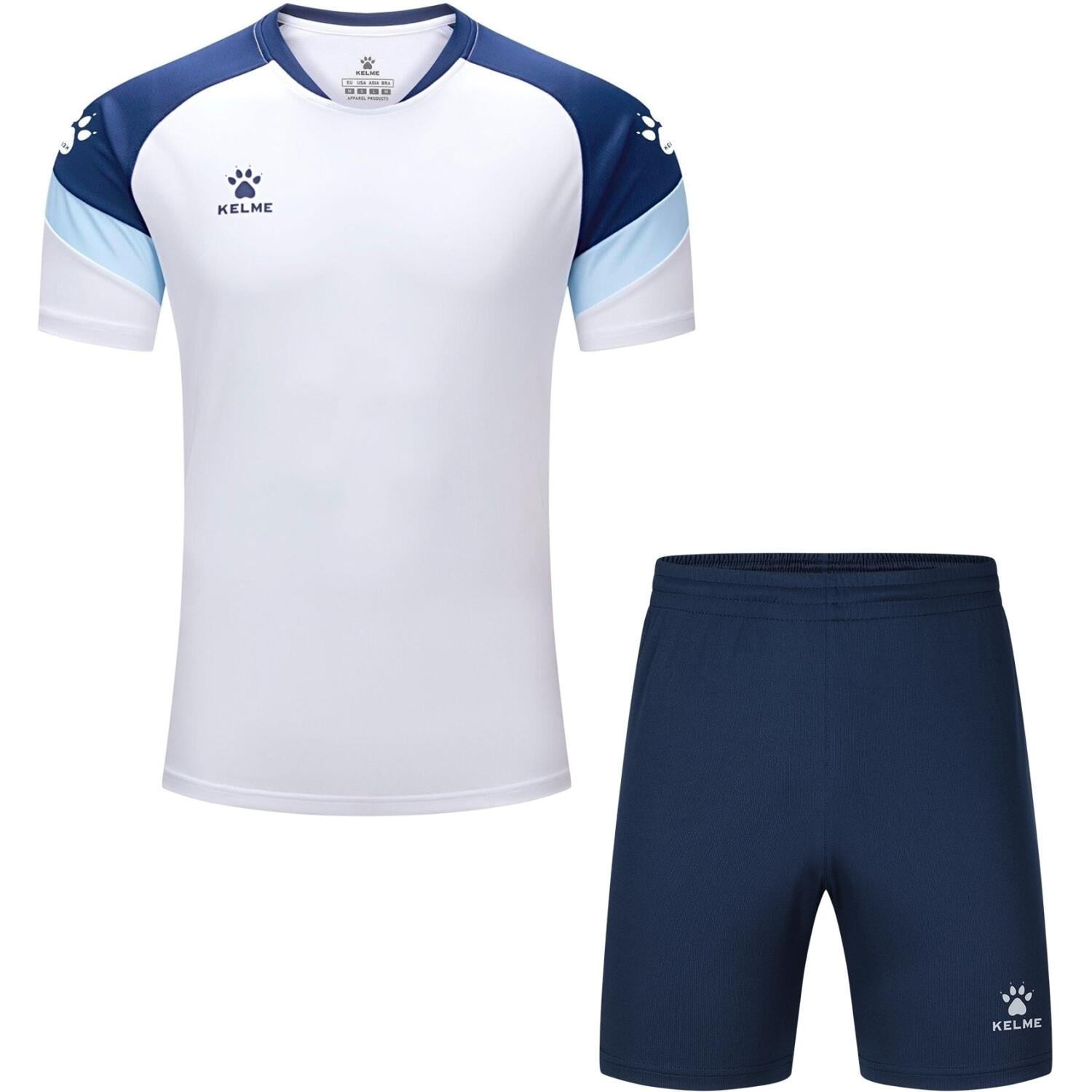 Комплект футбольної форми Kelme BRAVO S Біло-темно-синій (9112_7351ZB1255.9416)