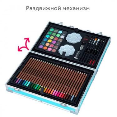 Набор для творчества UTM Единорог в алюминиевом чемодане 145 пр. Голубой - фото 6