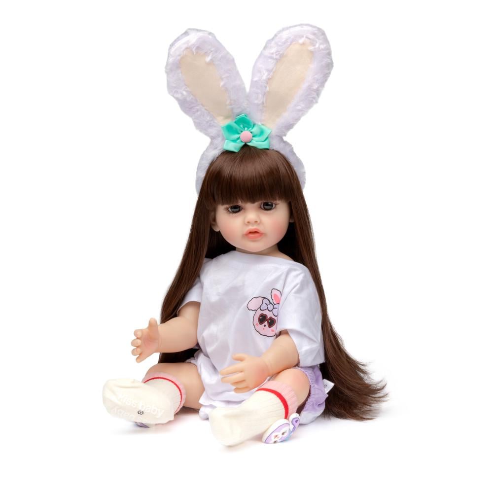 Кукла силиконовая коллекционная Reborn девочка Зайка виниловая 55 см