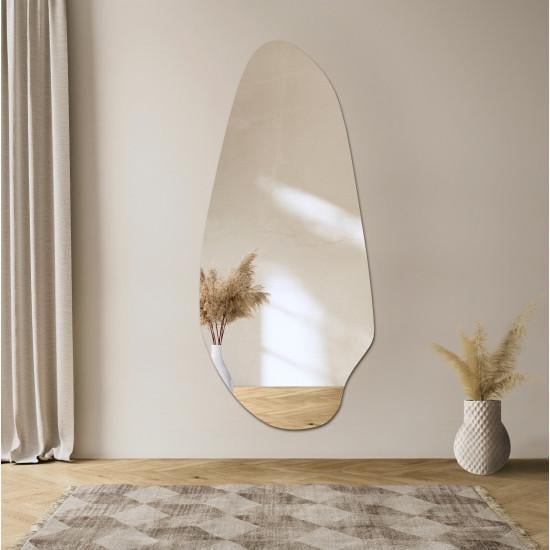 Дизайнерское настенное зеркало необычной формы без рамы Koi 140x64 см