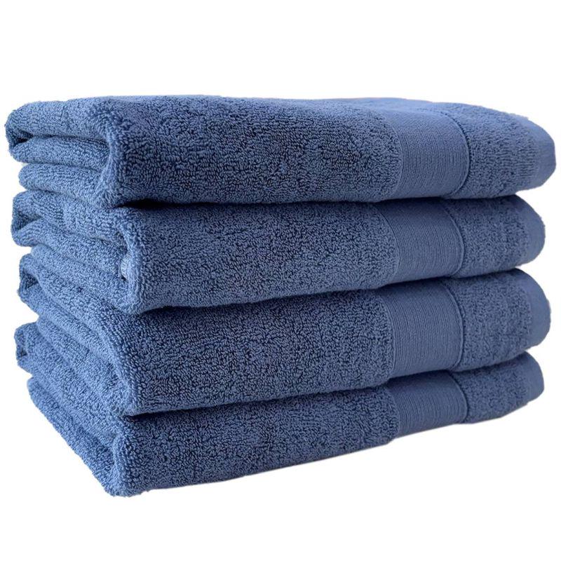 Набор полотенец для рук и лица хлопок в подарочном пакете 50х90 см 4 шт. Синий (580523)