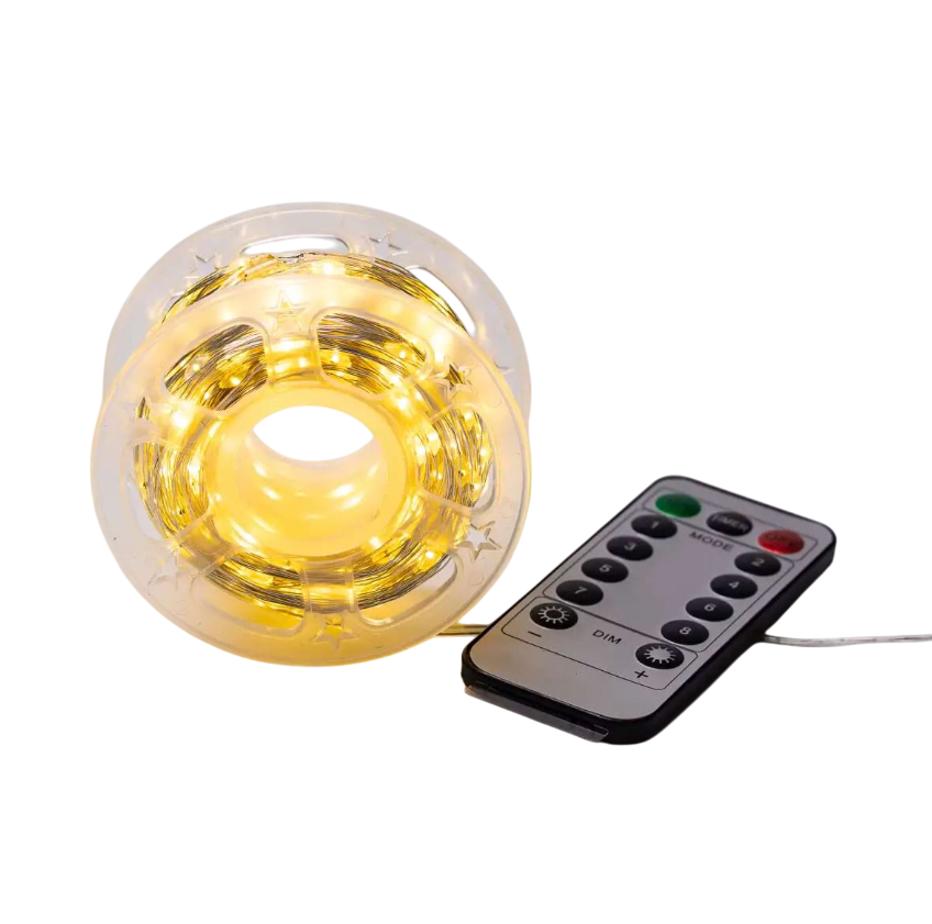 Гірлянда Роса нитка з пультом 500 LED 50 м від мережі Жовтий
