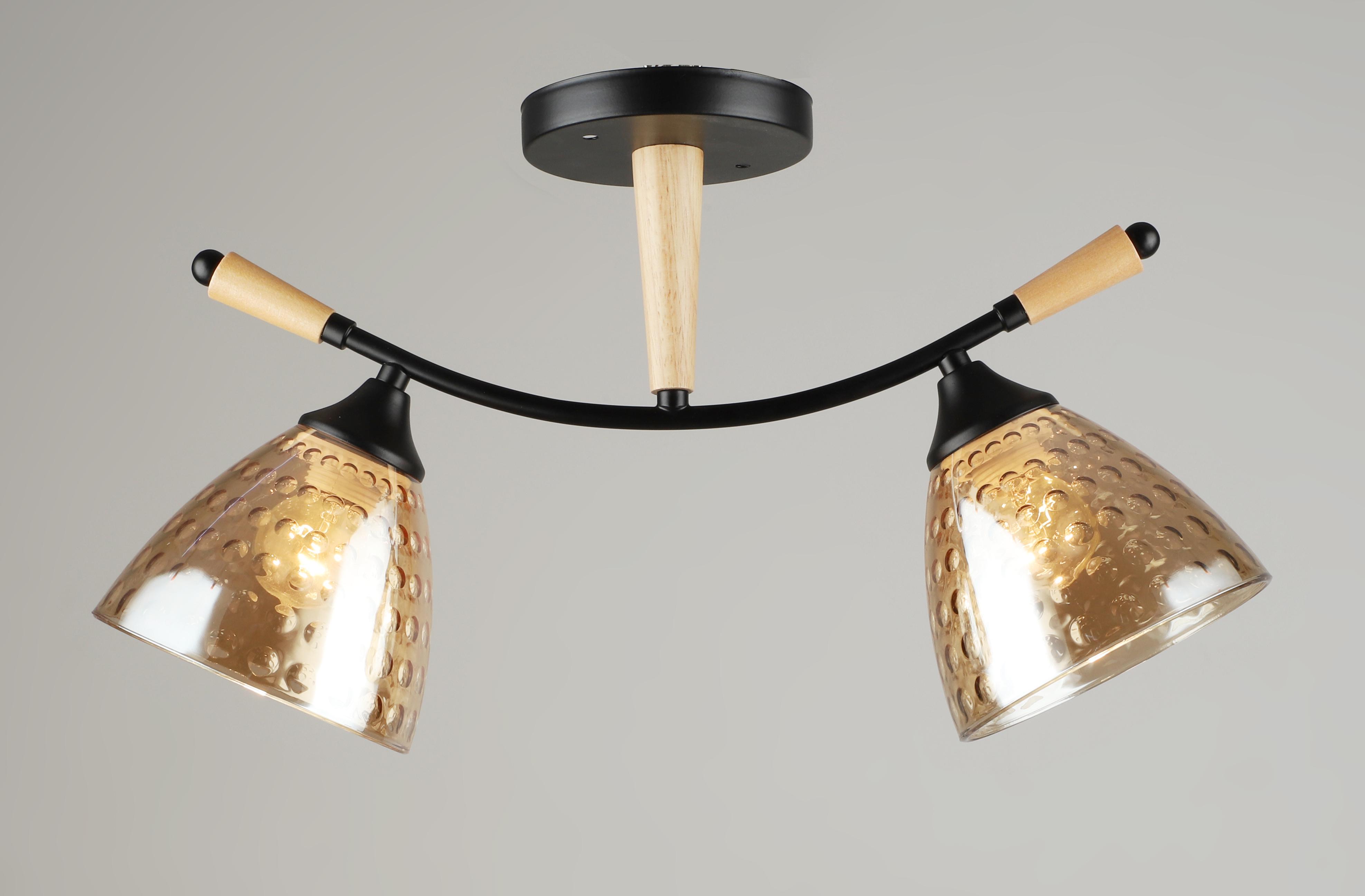 Люстра стельова Sirius B N5726/2 BK+WOOD (000040708)