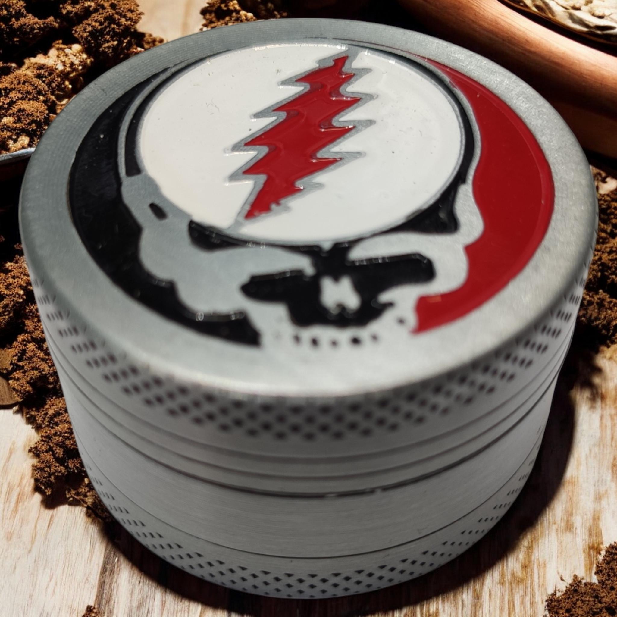 Гриндер для подрібнення тютюну Grinder Cracked Skull Silver