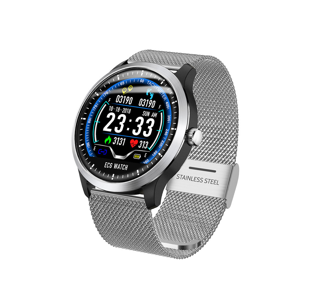 Смарт часы с тонометром ЭКГ и пульсоксиметром Серебряный (0242-1)