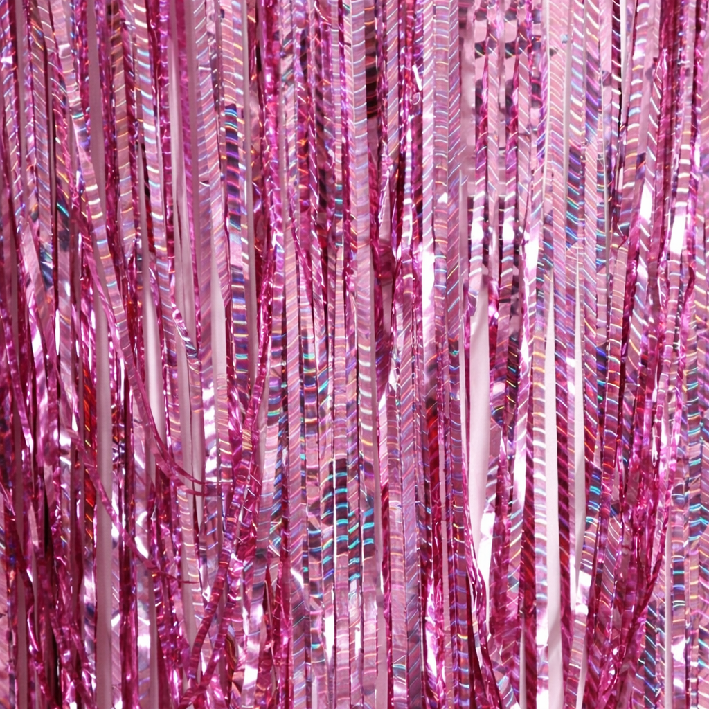 Дощик для фотозони з блискучою голограмою 2x1 м Рожевий (Г6006)