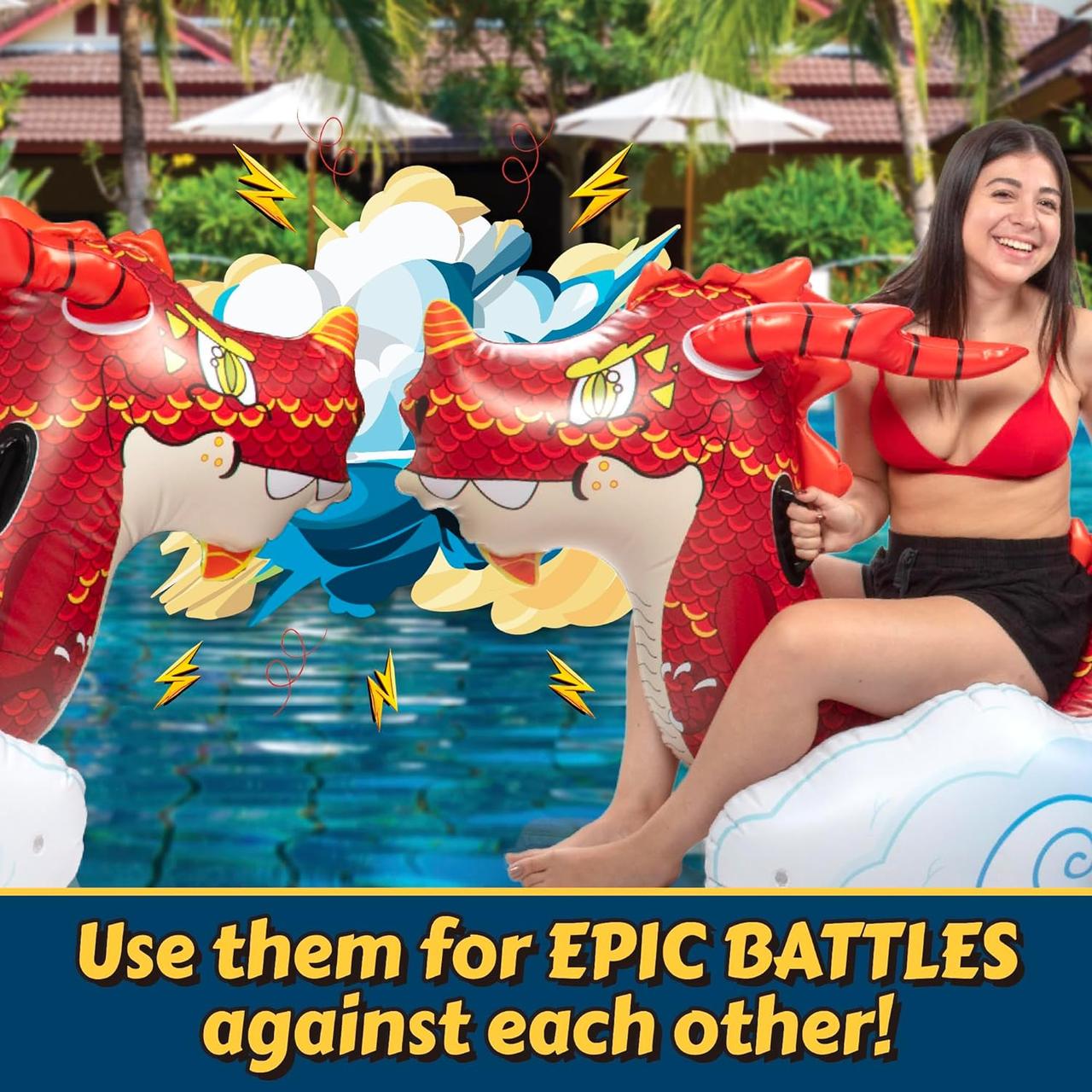 Надувна платформа Гігантський дракон для плавання в басейні на 2 особи - фото 5 Надувна платформа Гігантський дракон для плавання в басейні на 2 особи - фото 5