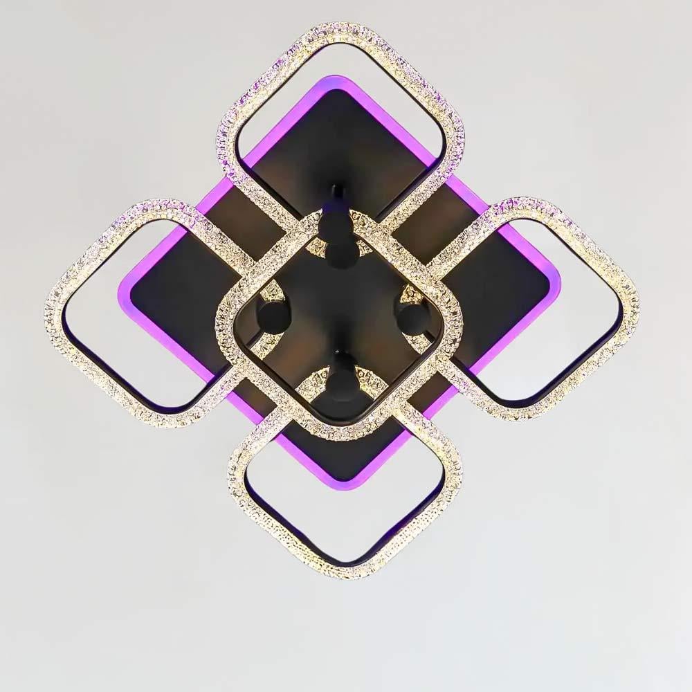 Люстра светодиодная Svet с подсветкой 110W+26W 3000К-6000К Черный (SC-2116/4+1C BK PK/BU/PL)