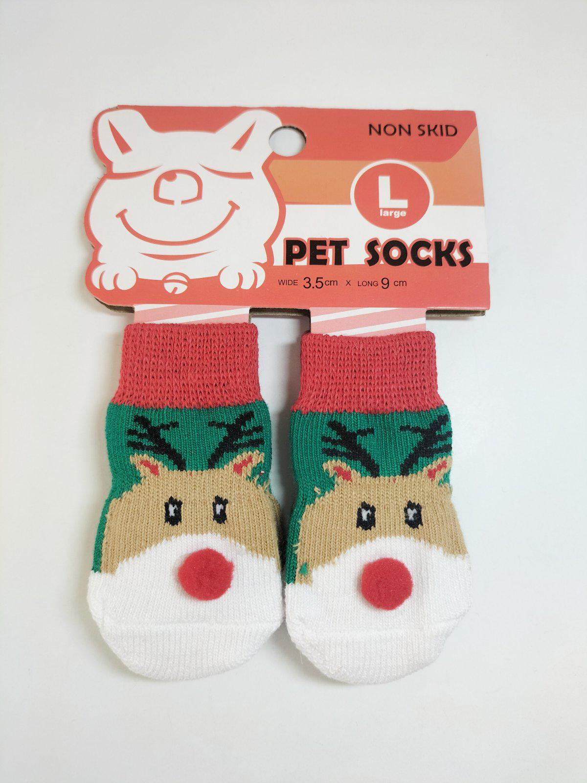 Носки для животных новогодние L 3,5х9 см (ШК003)