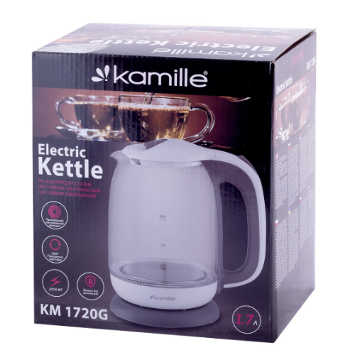 Електрочайник дисковий Kamille 1720G пластик 1,7 л 1850-2200W Білий/Сірий (УТ000062551) - фото 8 Електрочайник дисковий Kamille 1720G пластик 1,7 л 1850-2200W Білий/Сірий (УТ000062551) - фото 8