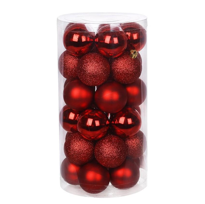 Набор шаров новогодних пластиковых 30 шт. 5 см (13772)