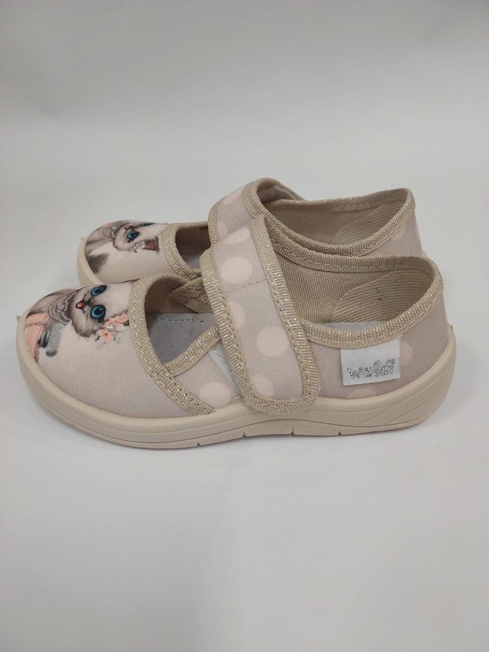 Тапочки для дівчаток Waldi 4391/26 котик р. 26 17 см Бежевий (32007898)