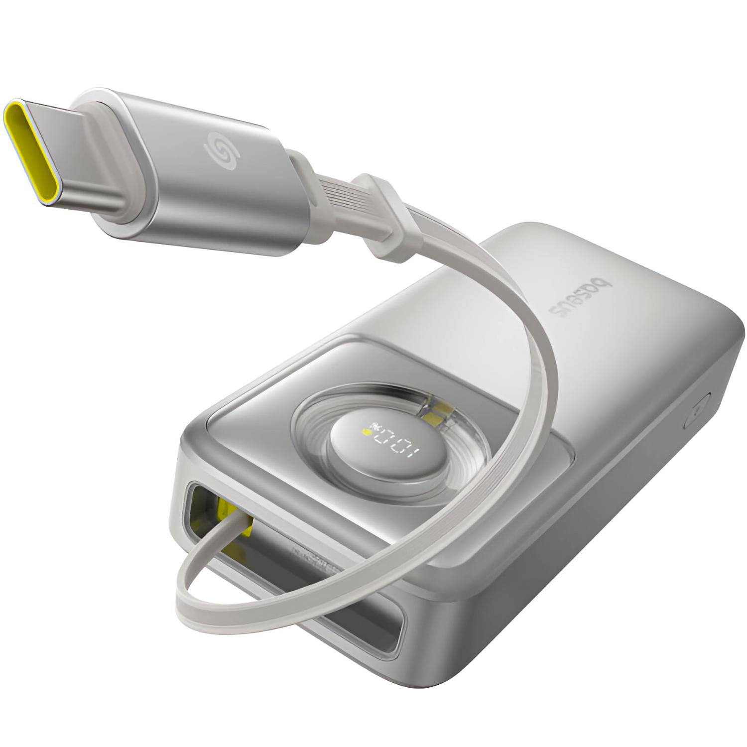 Повербанк BASEUS Free2Pull with Retractable Cable 20000 mAh 65W P10073700843-00 Lunar Gray - фото 3 Повербанк BASEUS Free2Pull with Retractable Cable 20000 mAh 65W P10073700843-00 Lunar Gray - фото 3