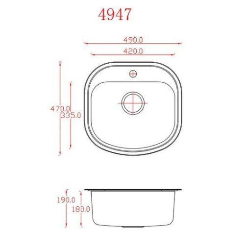 Мийка кухонна Kraft 4947 D Decor заокруглені кути 490х470х180 мм 0,8 мм - фото 2