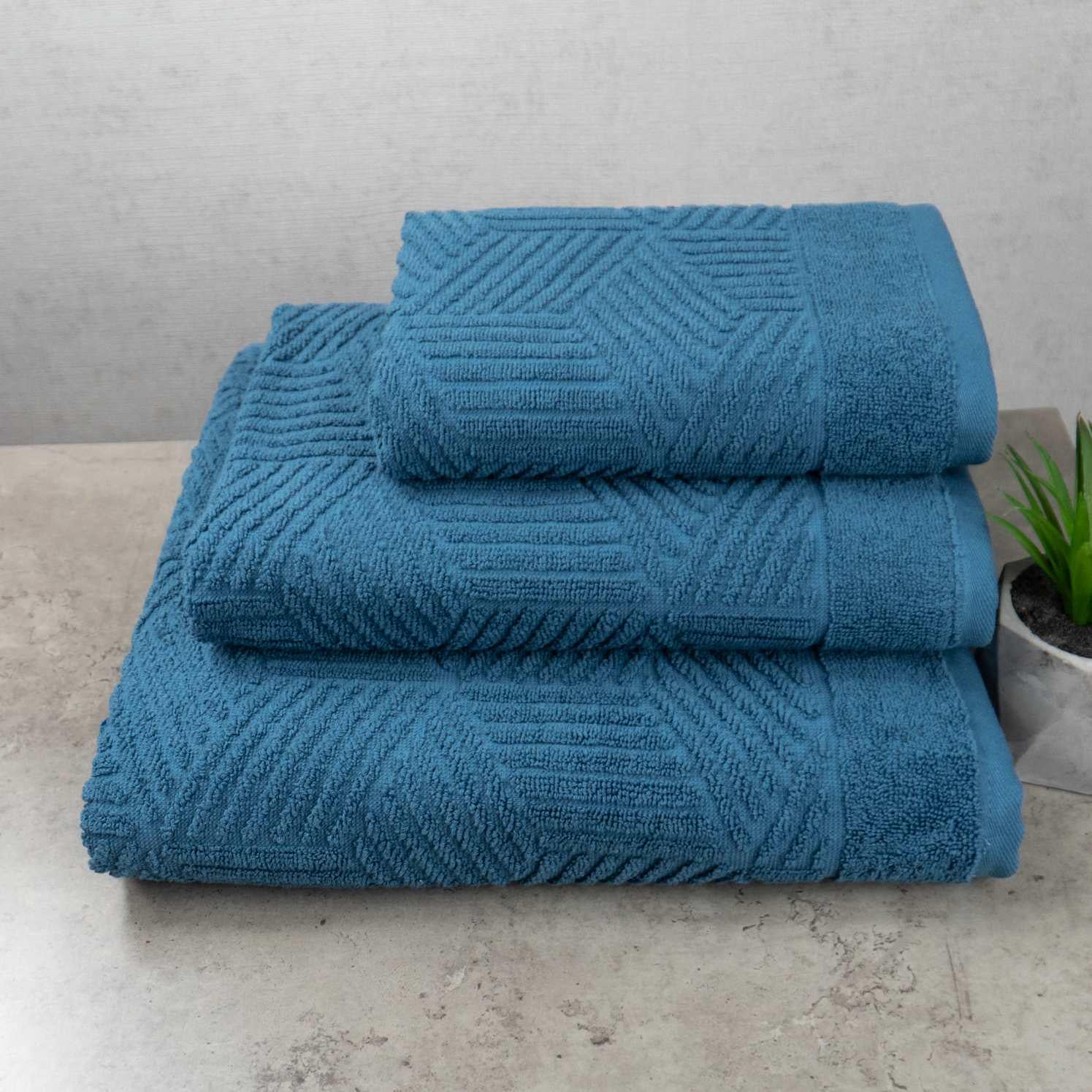 Комплект махровых полотенец GM Textile Уэльс 3 шт. Синий (500-3k-wales-blue)