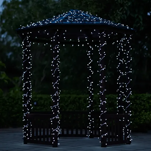 Гирлянда нить уличная 300 LED 30 м на солнечной батарее черная нить с пультом ДУ Белый - фото 1 Гирлянда нить уличная 300 LED 30 м на солнечной батарее черная нить с пультом ДУ Белый - фото 1