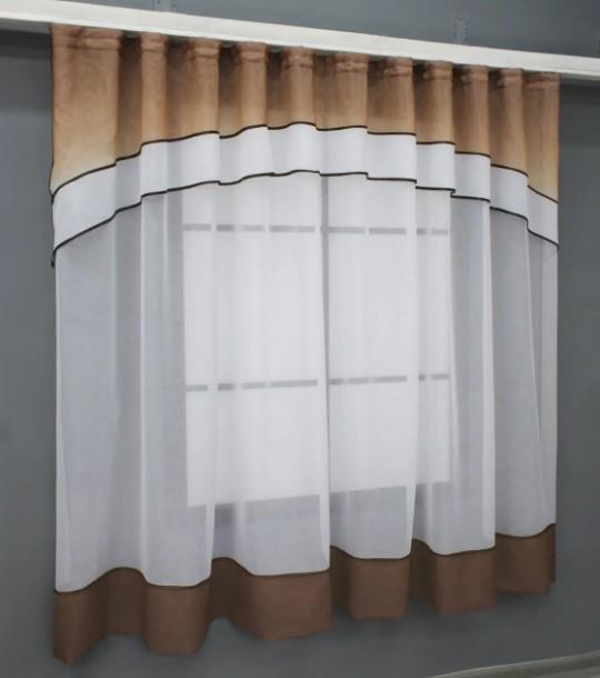 Занавеска на кухню 280х170 см Белый/Венге (110к) - фото 5