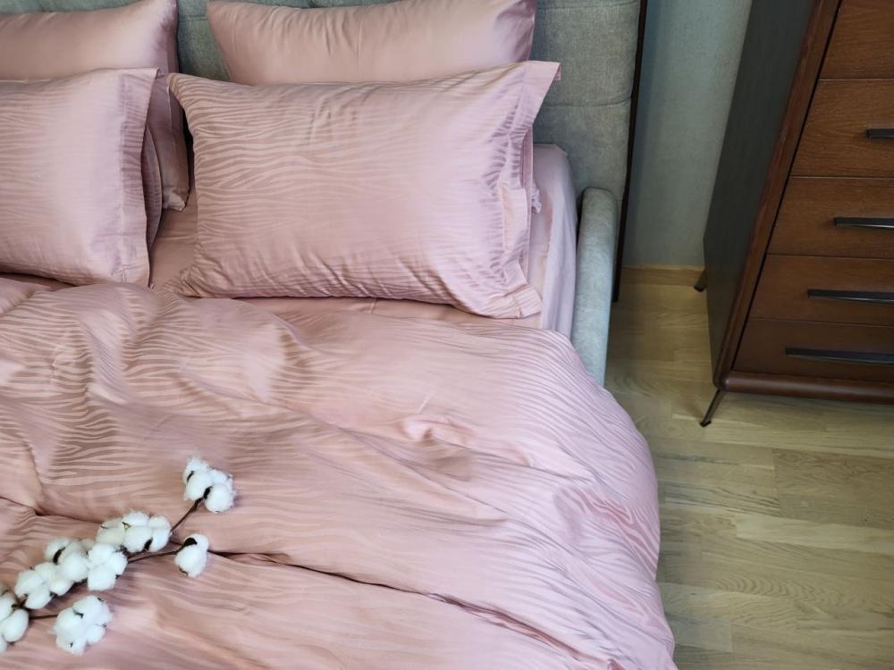 Комплект постельного белья Мир сатин жаккард Premium полуторный/наволочки 50х70/70х70 см Wave Powder (6112) - фото 3